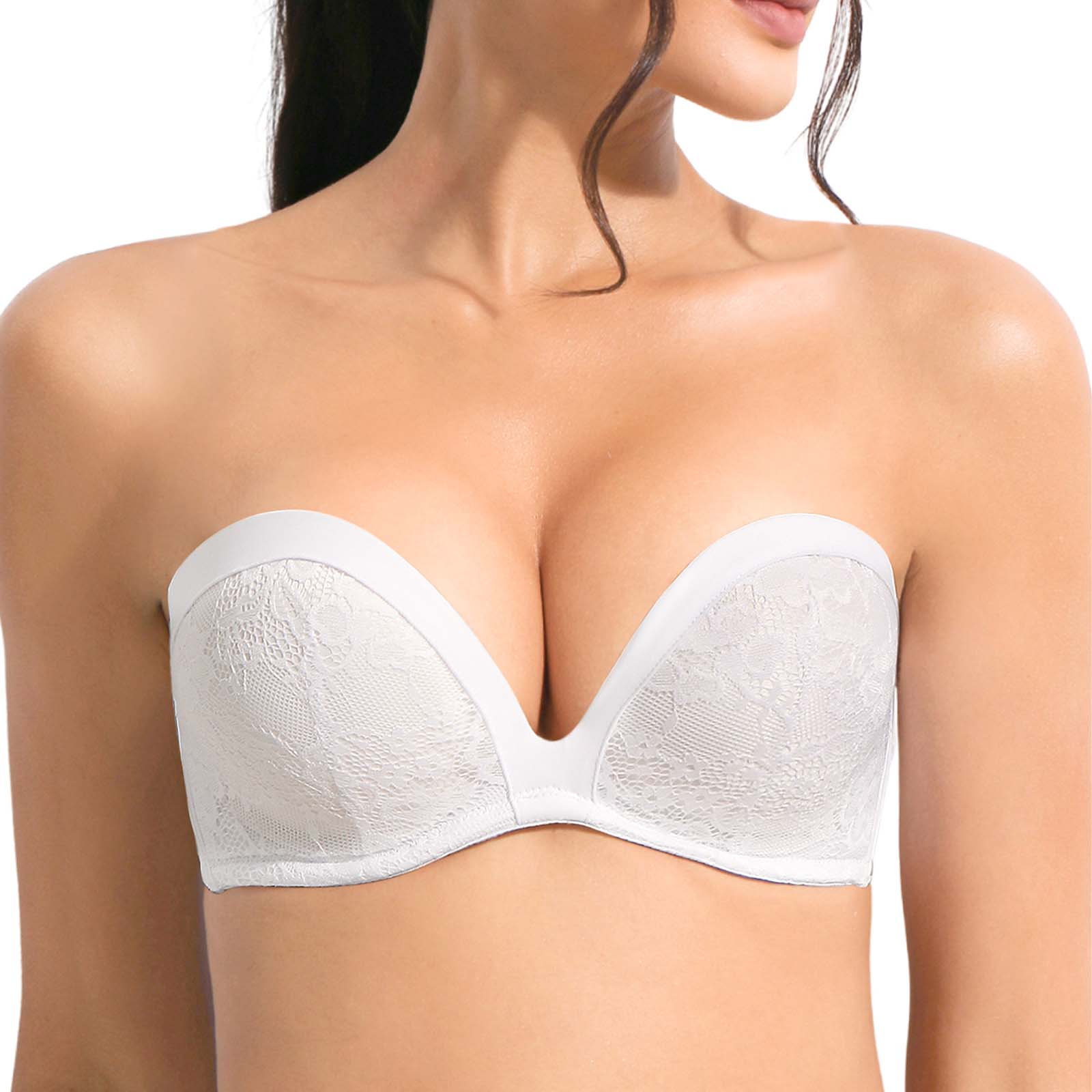 2230 Strapless Push Up Plunge Bra Convertible with Clear Straps Heavil –  Vgplay