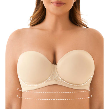 4110 Strapless Convertible Multiway Underwire Bra with Clear Strap for Women